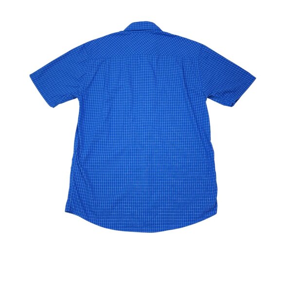 Realtree Mens M Short Sleeve Button Up Shirt Blue Plaid Lightweight Breathable - Picture 3 of 11